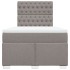 Cama box spring con colchón tela gris taupe 120x200