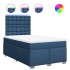 Cama box spring con colchón tela azul 120x190