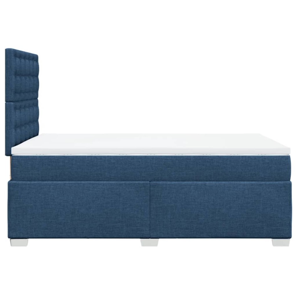 Cama box spring con colchón tela azul 120x190