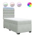 Cama box spring con colchón terciopelo gris claro 100x200