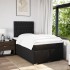 Cama box spring con colchón tela negro 120x200