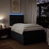 Cama box spring con colchón tela negro 120x200