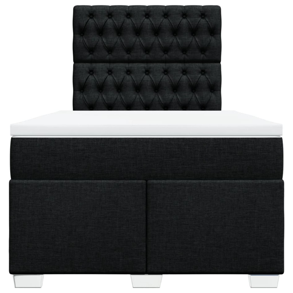 Cama box spring con colchón tela negro 120x200