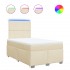 Cama box spring con colchón tela color crema 120x200
