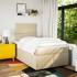 Cama box spring con colchón tela color crema 120x200