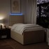 Cama box spring con colchón tela color crema 120x200