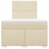 Cama box spring con colchón tela color crema 120x200