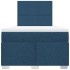 Cama box spring con colchón tela azul 120x190