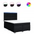 Cama box spring con colchón tela negro 140x190