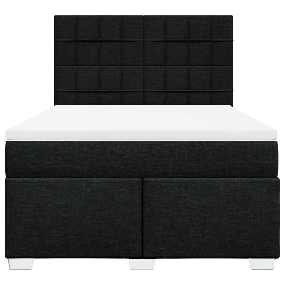 Cama box spring con colchón tela negro 140x190