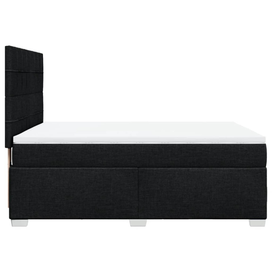 Cama box spring con colchón tela negro 140x190
