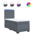 Cama box spring con colchón terciopelo gris oscuro 100x200
