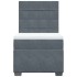 Cama box spring con colchón terciopelo gris oscuro 100x200
