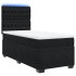 Cama box spring con colchón terciopelo negro 80x200