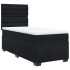 Cama box spring con colchón terciopelo negro 80x200
