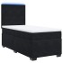 Cama box spring con colchón terciopelo negro 80x200