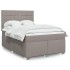 Cama box spring con colchón tela gris taupe 140x190