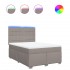 Cama box spring con colchón tela gris taupe 140x190