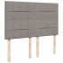 Cama box spring con colchón tela gris taupe 140x190