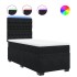 Cama box spring con colchón terciopelo negro 100x200