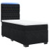 Cama box spring con colchón terciopelo negro 100x200