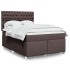 Cama box spring con colchón tela marrón oscuro 140x190
