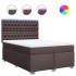 Cama box spring con colchón tela marrón oscuro 140x190