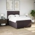 Cama box spring con colchón tela marrón oscuro 140x190