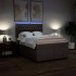 Cama box spring con colchón tela marrón oscuro 140x190