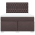 Cama box spring con colchón tela marrón oscuro 140x190