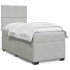 Cama box spring con colchón terciopelo gris claro 100x200
