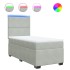 Cama box spring con colchón terciopelo gris claro 100x200