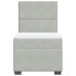 Cama box spring con colchón terciopelo gris claro 100x200
