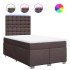 Cama box spring con colchón tela marrón oscuro 120x200