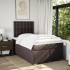 Cama box spring con colchón tela marrón oscuro 120x200