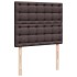 Cama box spring con colchón tela marrón oscuro 120x200