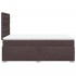 Cama box spring con colchón tela marrón oscuro 120x200