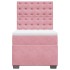 Cama box spring con colchón terciopelo rosa 80x200