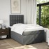 Cama box spring con colchón tela gris oscuro 120x200
