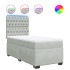 Cama box spring con colchón terciopelo gris claro 90x190