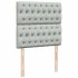 Cama box spring con colchón terciopelo gris claro 90x190
