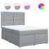 Cama box spring con colchón tela gris claro 140x190
