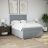 Cama box spring con colchón tela gris claro 140x190