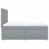 Cama box spring con colchón tela gris claro 140x190