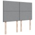 Cama box spring con colchón tela gris claro 140x190