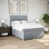 Cama box spring con colchón tela gris claro 140x190
