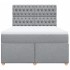 Cama box spring con colchón tela gris claro 140x190
