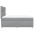 Cama box spring con colchón tela gris claro 140x190