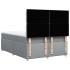 Cama box spring con colchón tela gris claro 140x190