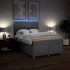 Cama box spring con colchón tela gris claro 140x190